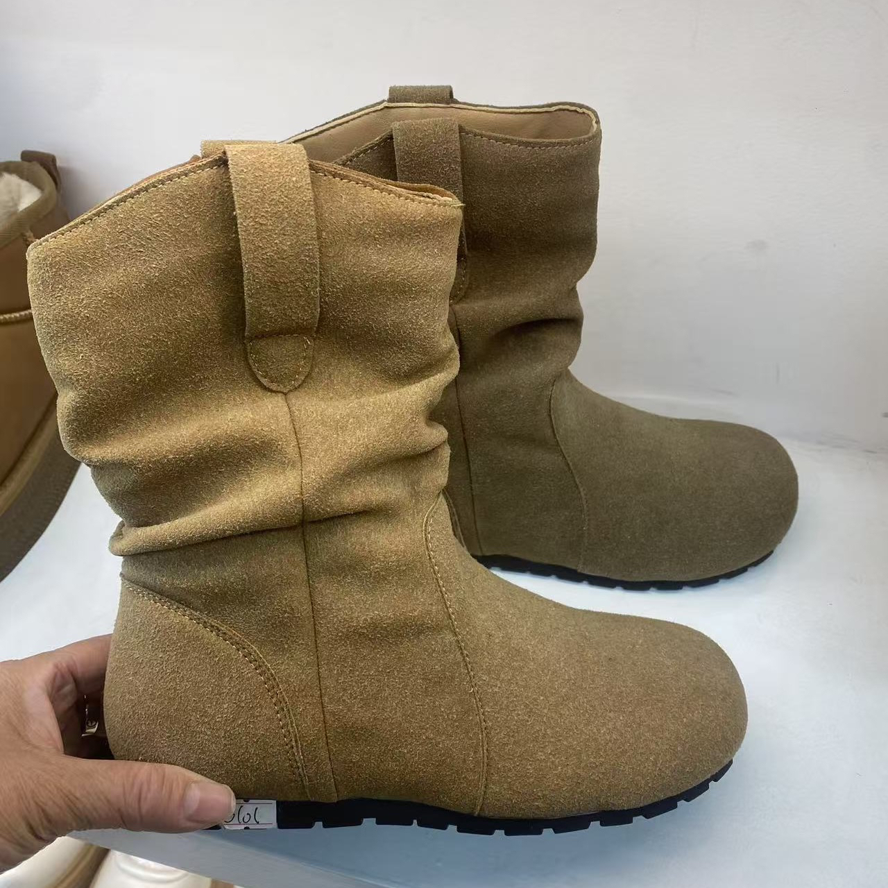 复古慵懒风堆堆靴2025新款美拉德百搭显瘦皮面时装靴短靴 6010