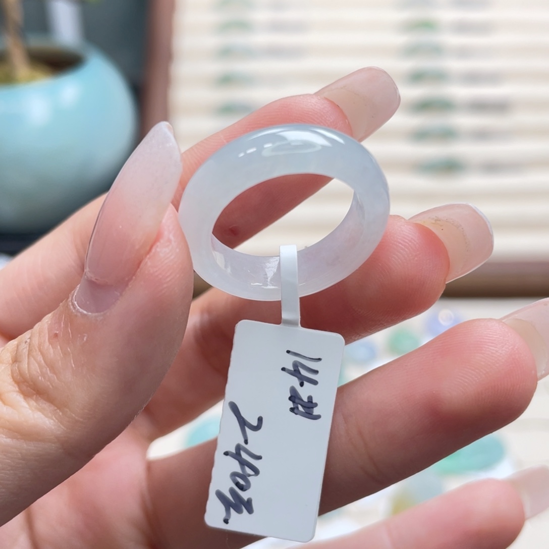 翡翠未镶嵌戒圈a33港圈14白月光