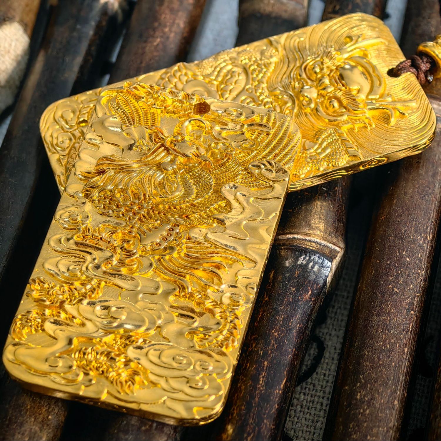 吊坠足银 凤牌吊坠男女款挂坠古法传承龙凤呈祥足银999