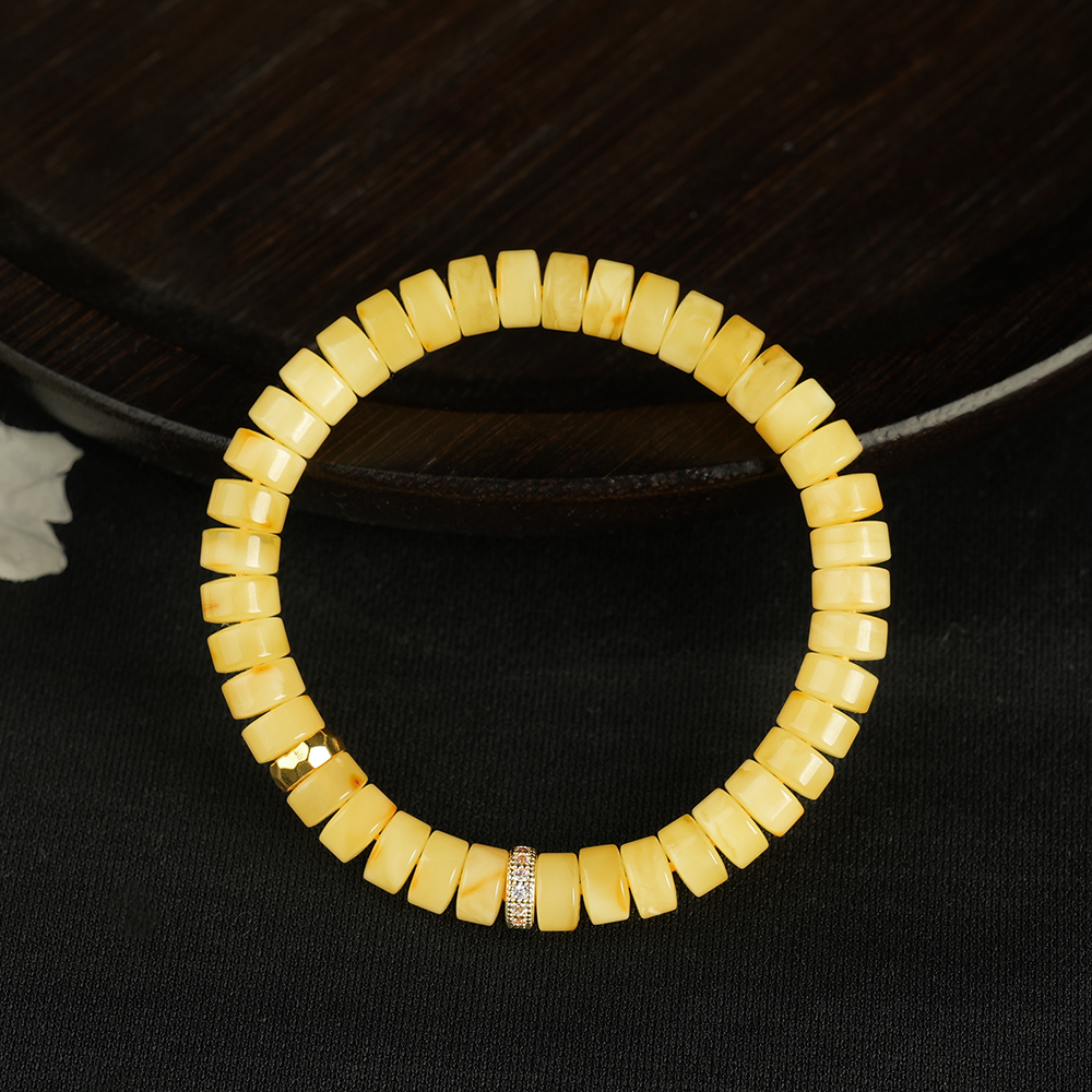 睿金【上新了故宫 满木园】蜜蜡8mm药片单圈手串