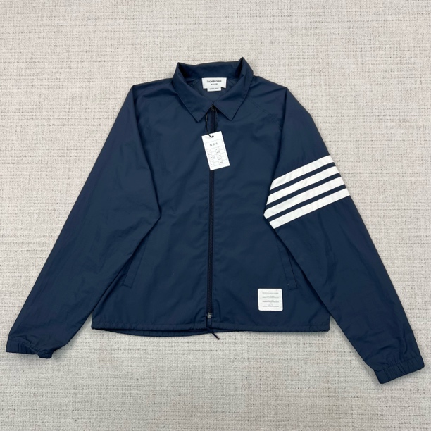 99新 THOMBROWNE 条纹袖标拉链尼龙夹克外套/尺码3/编号7966