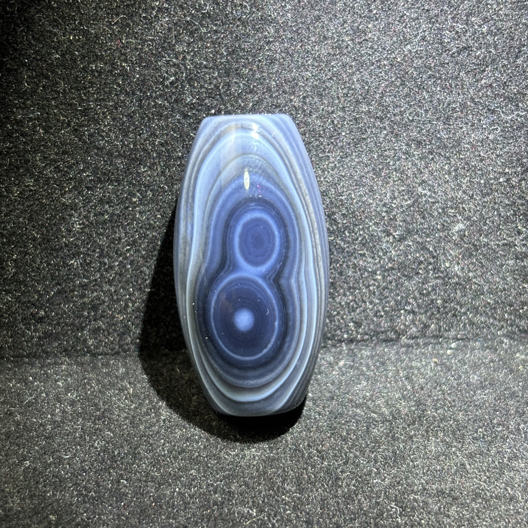 8字三眼蓝色玛瑙珠