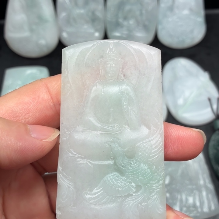 定制翡翠未镶嵌凤凰观音