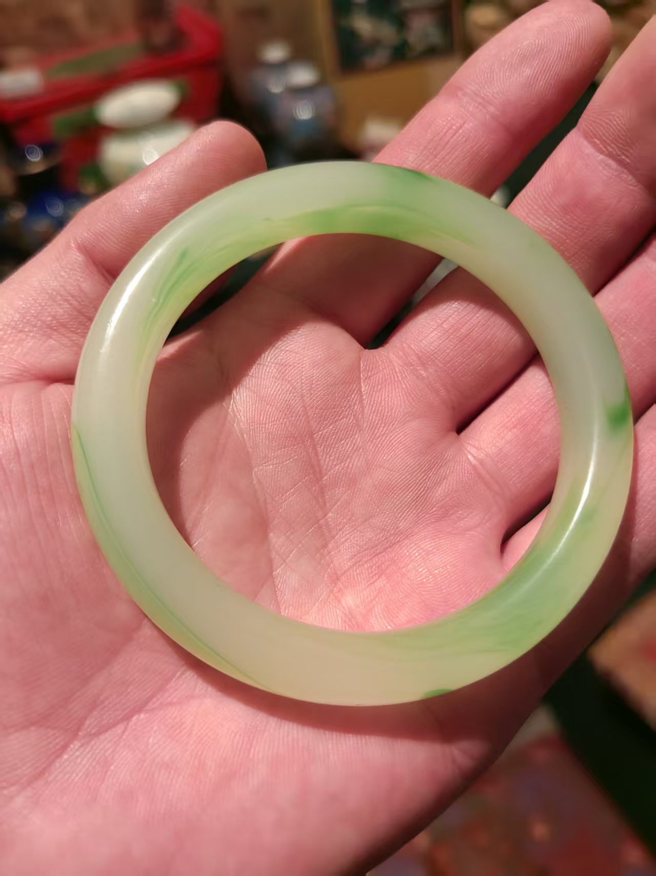手镯 菜绿孤品  摆件一支