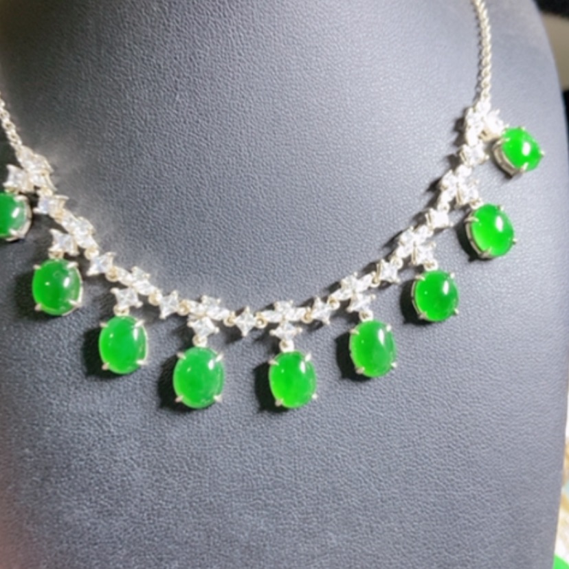 【闪购商品】翡翠银S925镶嵌颈饰翡翠