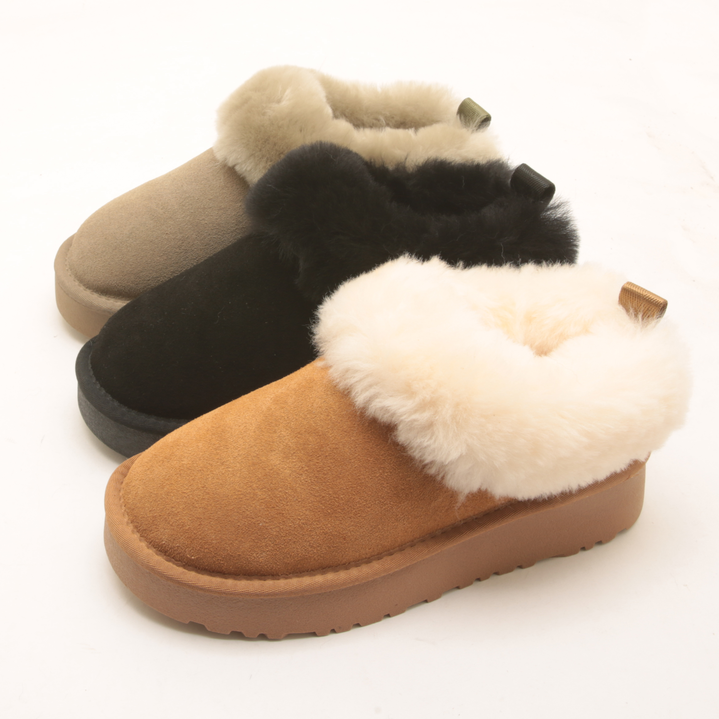 1017冬季新款厚底雪地靴女皮毛一体一脚蹬懒人舒适时尚毛毛鞋