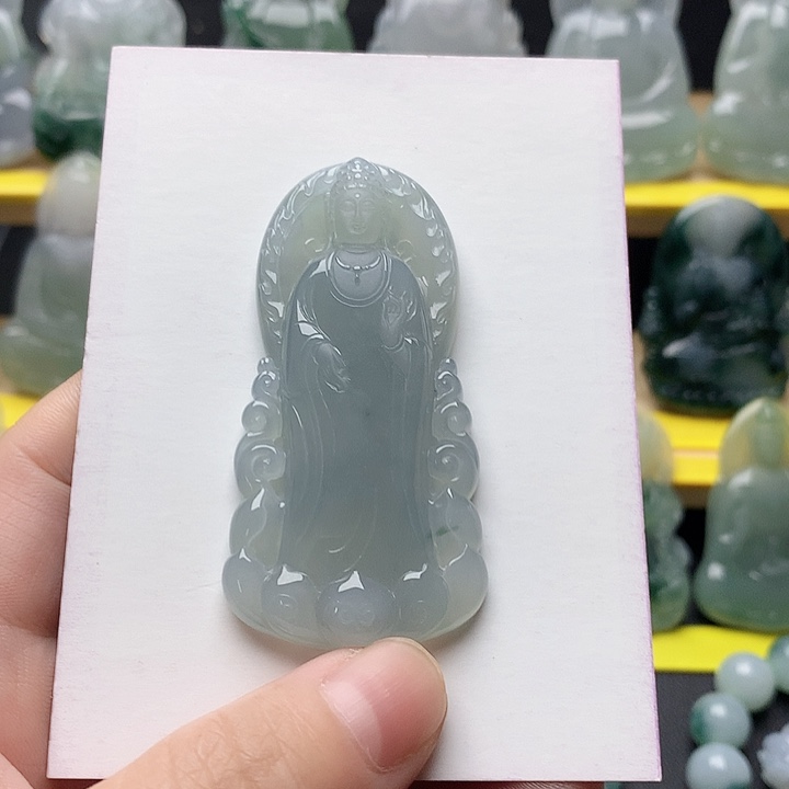 翡翠未镶嵌吊坠(不含链)站素衣观音