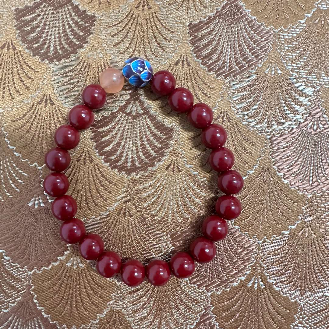 含辰砂工艺品【 炎轩文趣斋】zs莲花圆珠手串