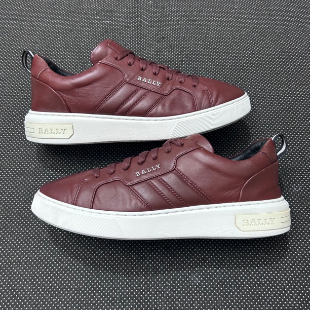 95新 BALLY/巴利 43码 28cm 白红 鞋面小蹭刮 成色很新 板鞋