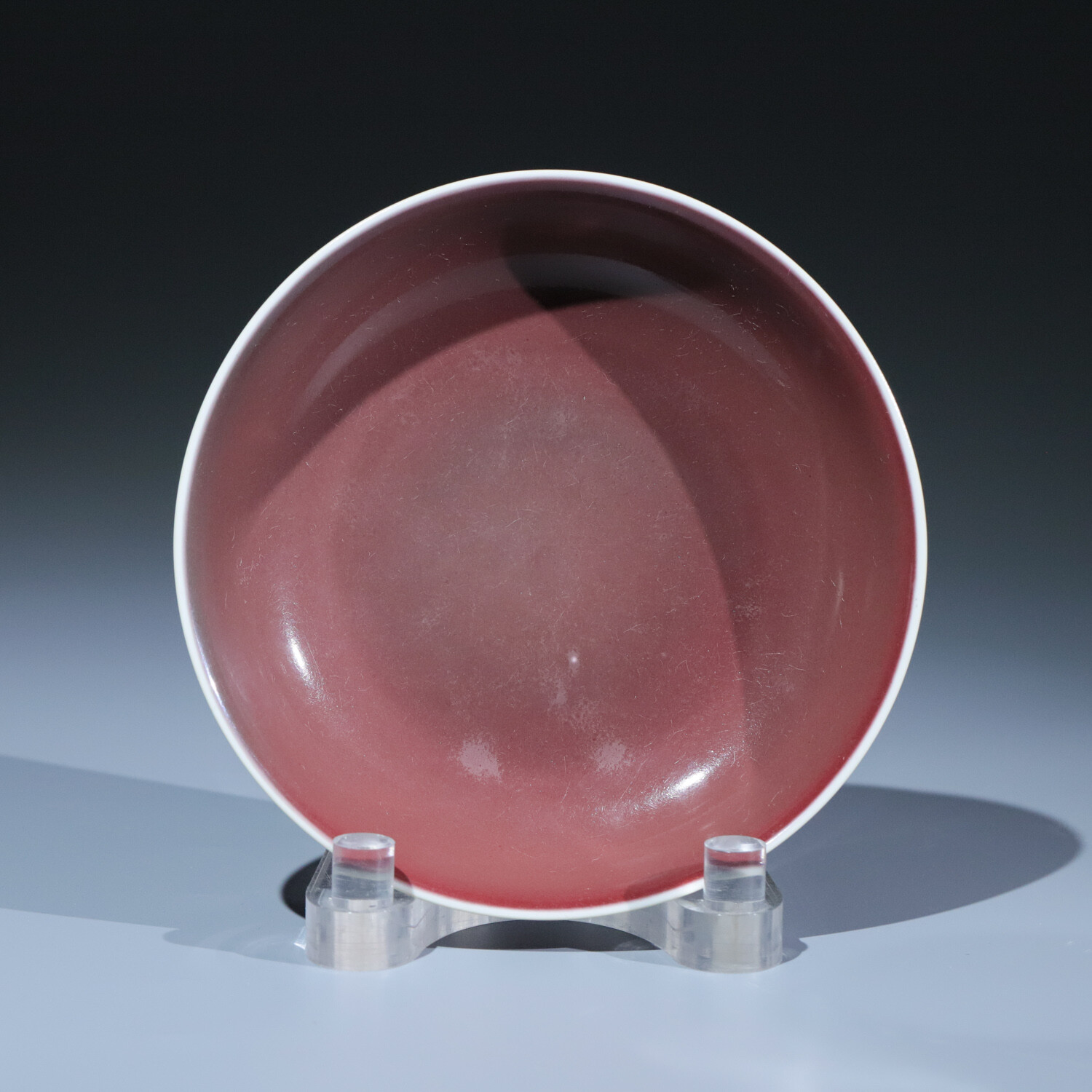 （官）清乾隆 红釉赏盘-M25JZ000A69