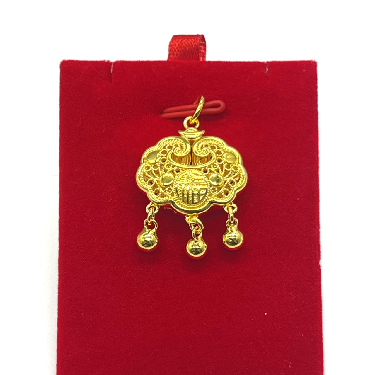 吊坠足银 足银吊坠-福字锁包吊坠（简约时尚）