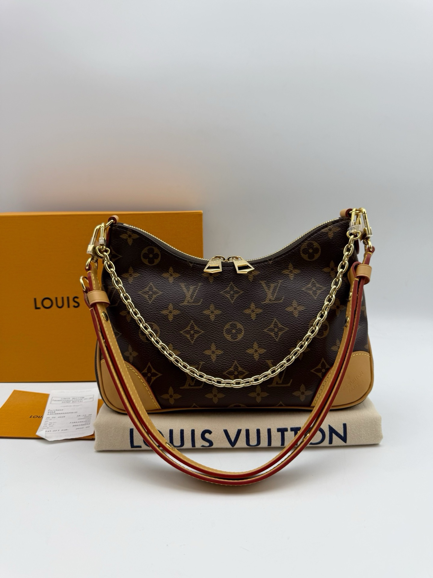 99新 LouisVuitton/路易威登 黄牛角包 Boulogne老花
