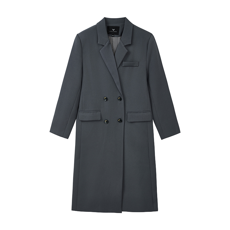 【女乔专属】中长款西装式风衣外套N7743