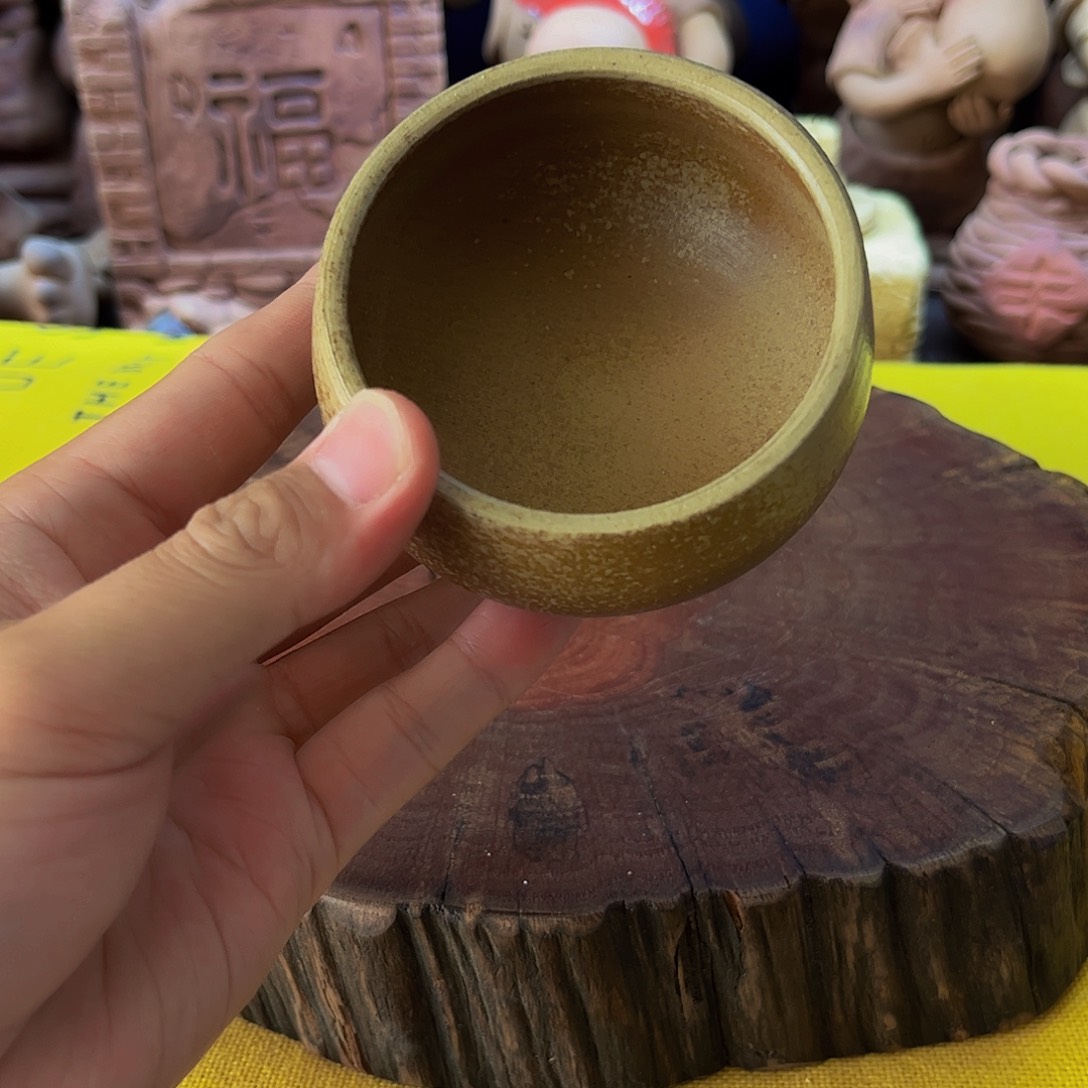 泥塑小茶碗摆件家居客厅装饰品