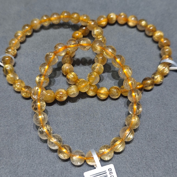 【书记甄选】天然金发晶单圈手链 多样性发一件 约7mm GGD949