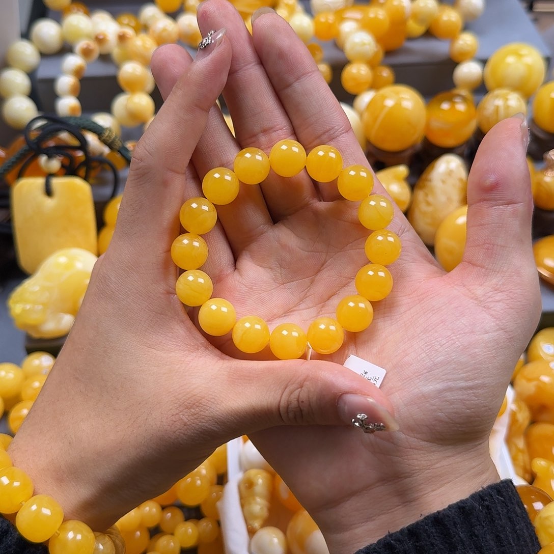 琥珀珠宝奇石未镶嵌12mm