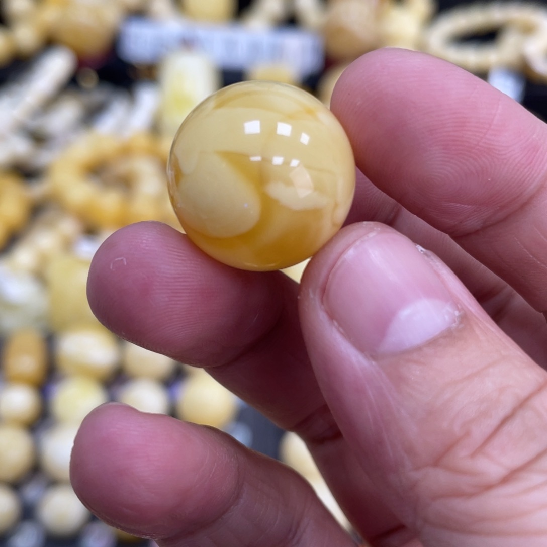 未镶嵌琥珀珠宝奇石19mm瑕