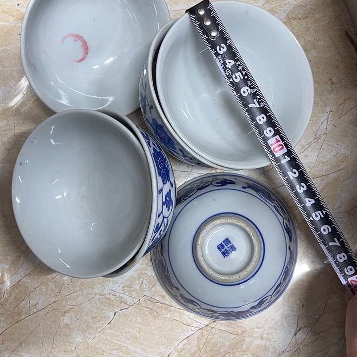 陶摆件6个10.5厘米芙蓉花碗