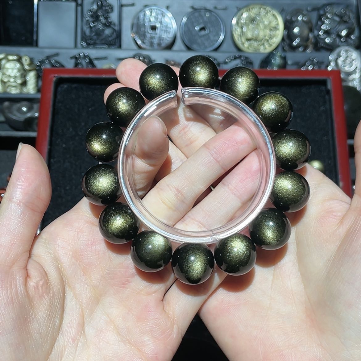 【闪购商品】未镶嵌黑曜岩手链用****0