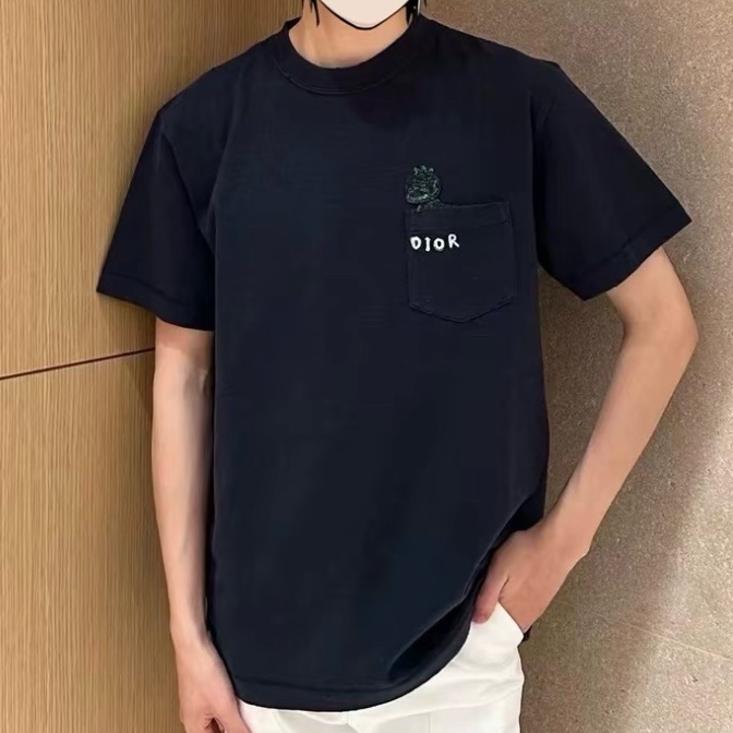 未使用 DIOR/迪奥 2118/SS24 字母Logo卡通图案圆领宽松短袖/XL