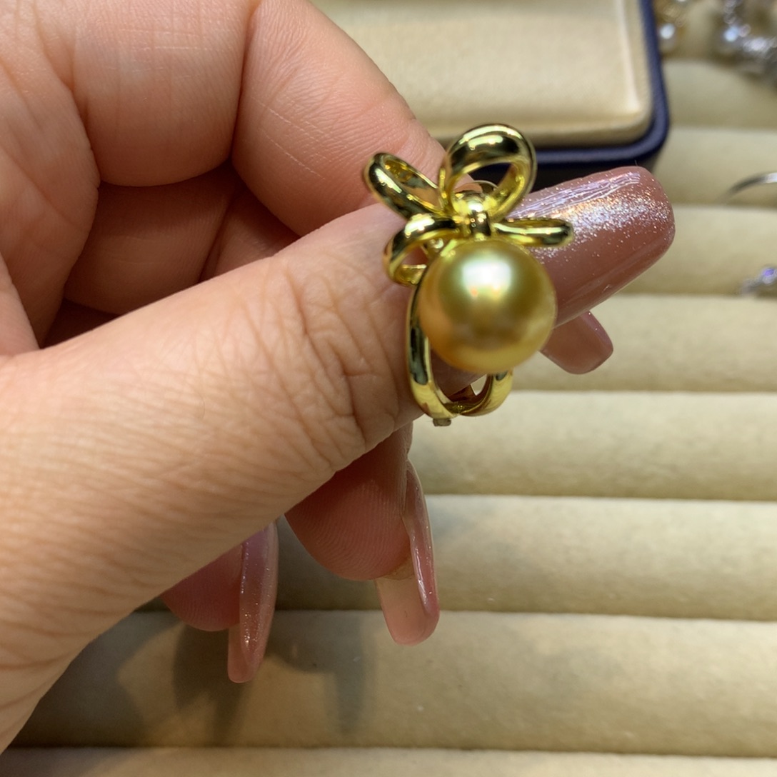 银S925镶嵌戒指海水珍珠