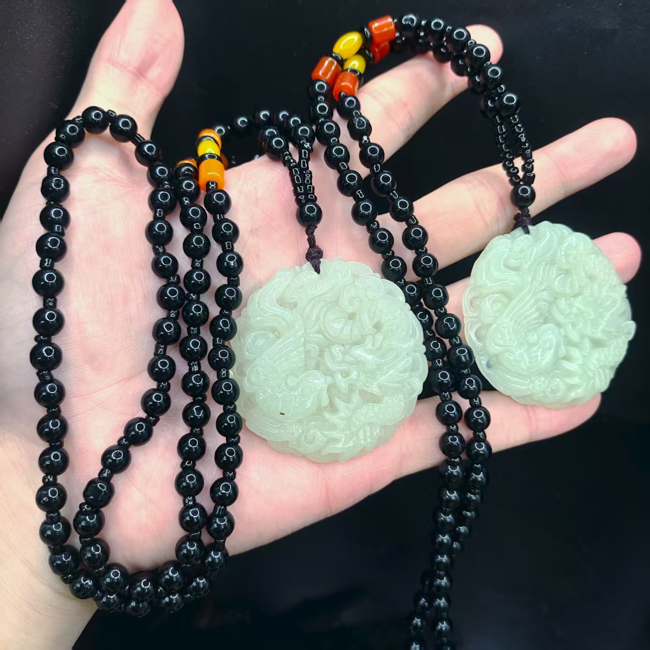 【李想精选】和田玉圆牌吊坠赠链GS【多样性发其一】约45mm