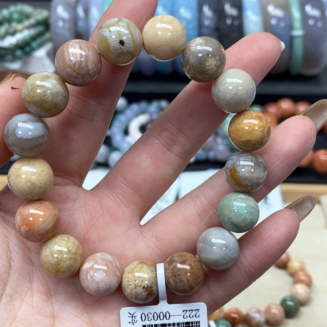 硅化珊瑚（珊瑚玉）手链未镶嵌159