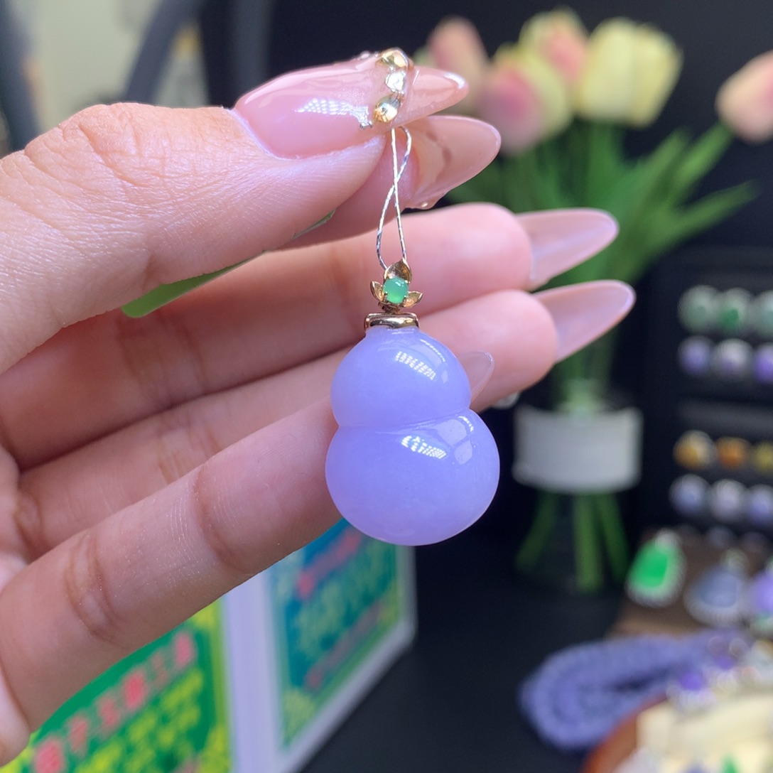 翡翠颈饰18K金镶嵌天然