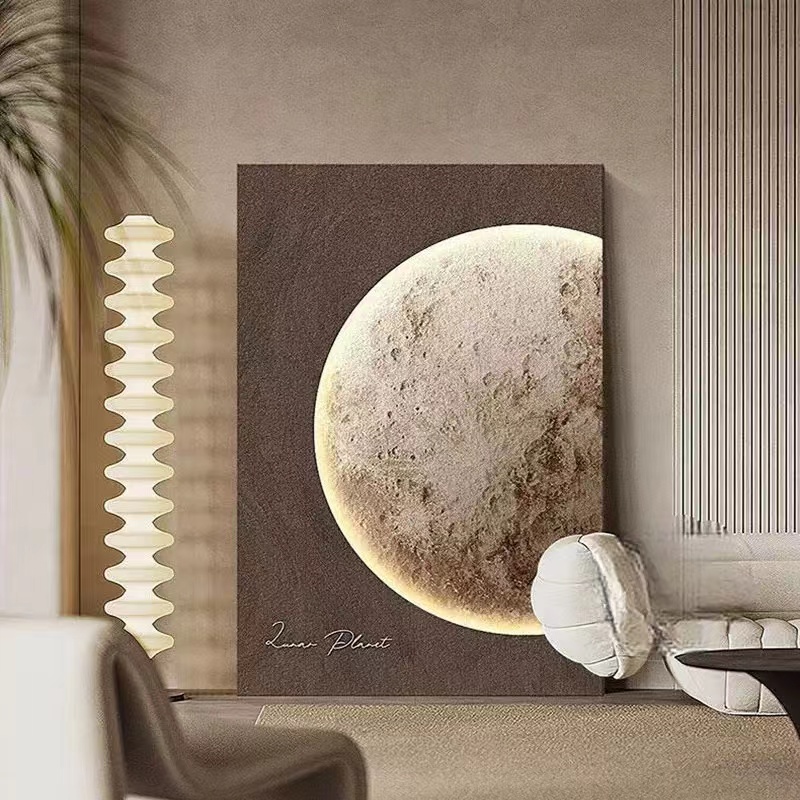 【皓月星辰】轻奢装饰画砂岩画客厅沙发背景墙玄关餐厅挂画高级感