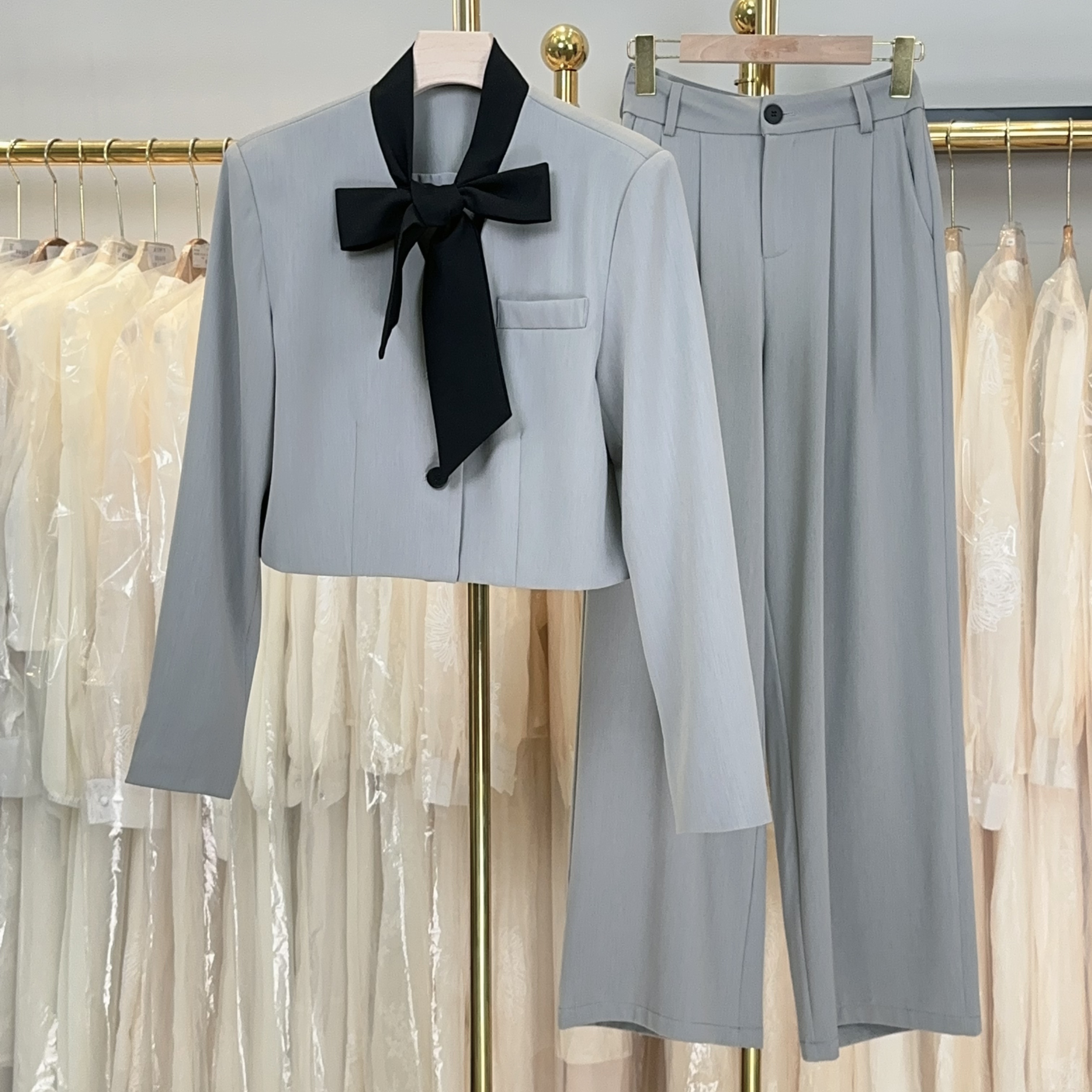 【RG5249】春秋显瘦气质长袖时尚休闲百搭女士法式小香风新款套装