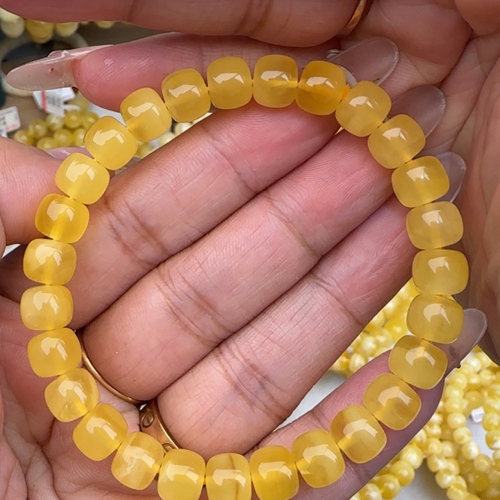手链蜜蜡未镶嵌鸡油黄老型手串
