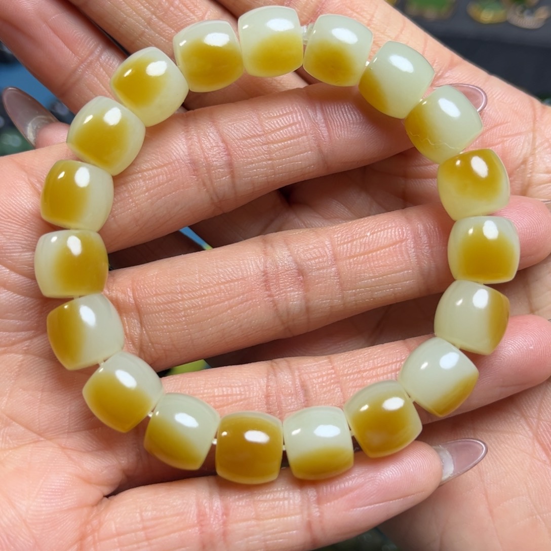 和田玉手串卡11未镶嵌知**乐