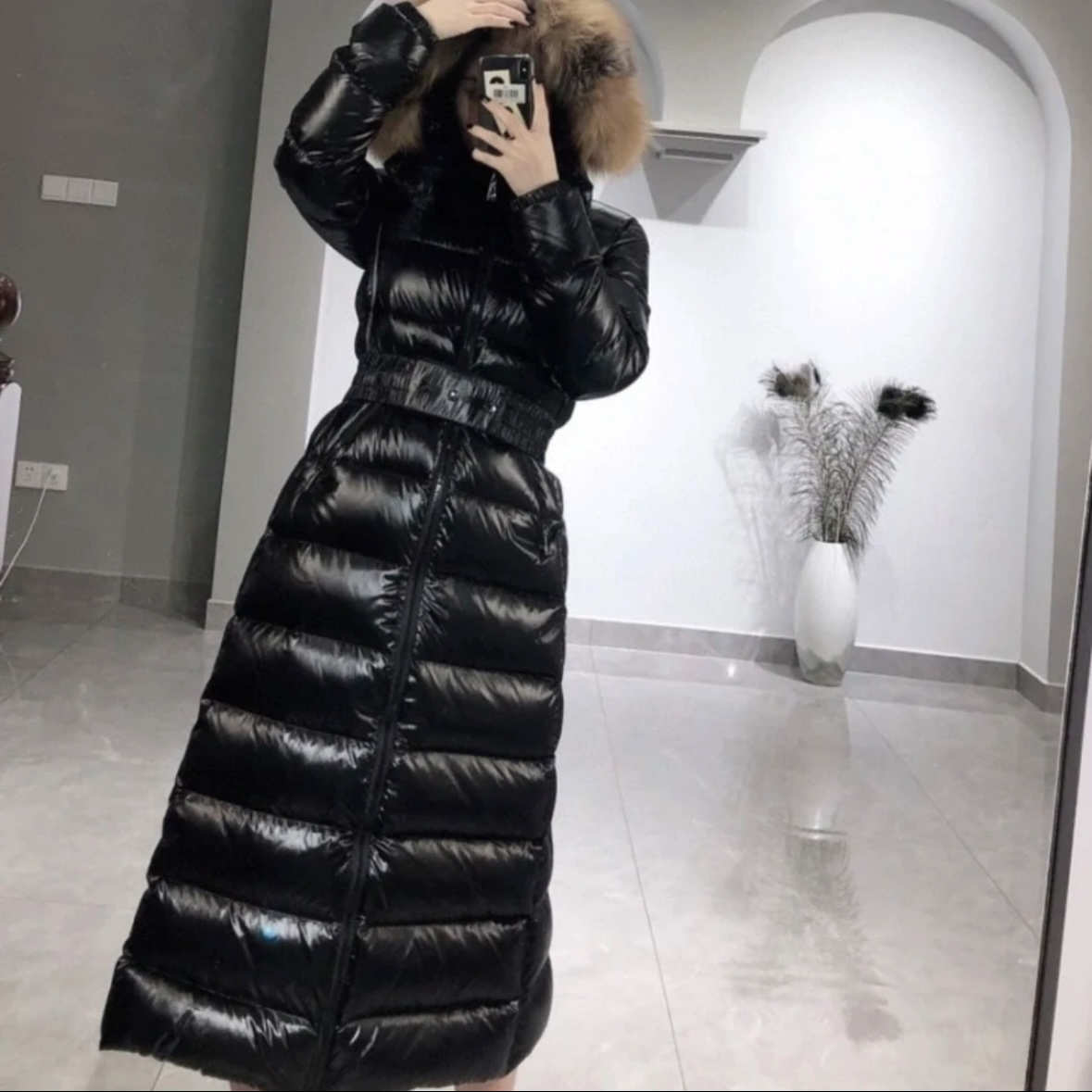 99新 MONCLER TW0256/1码/Hudson 经典Logo微标连帽羽绒感外套