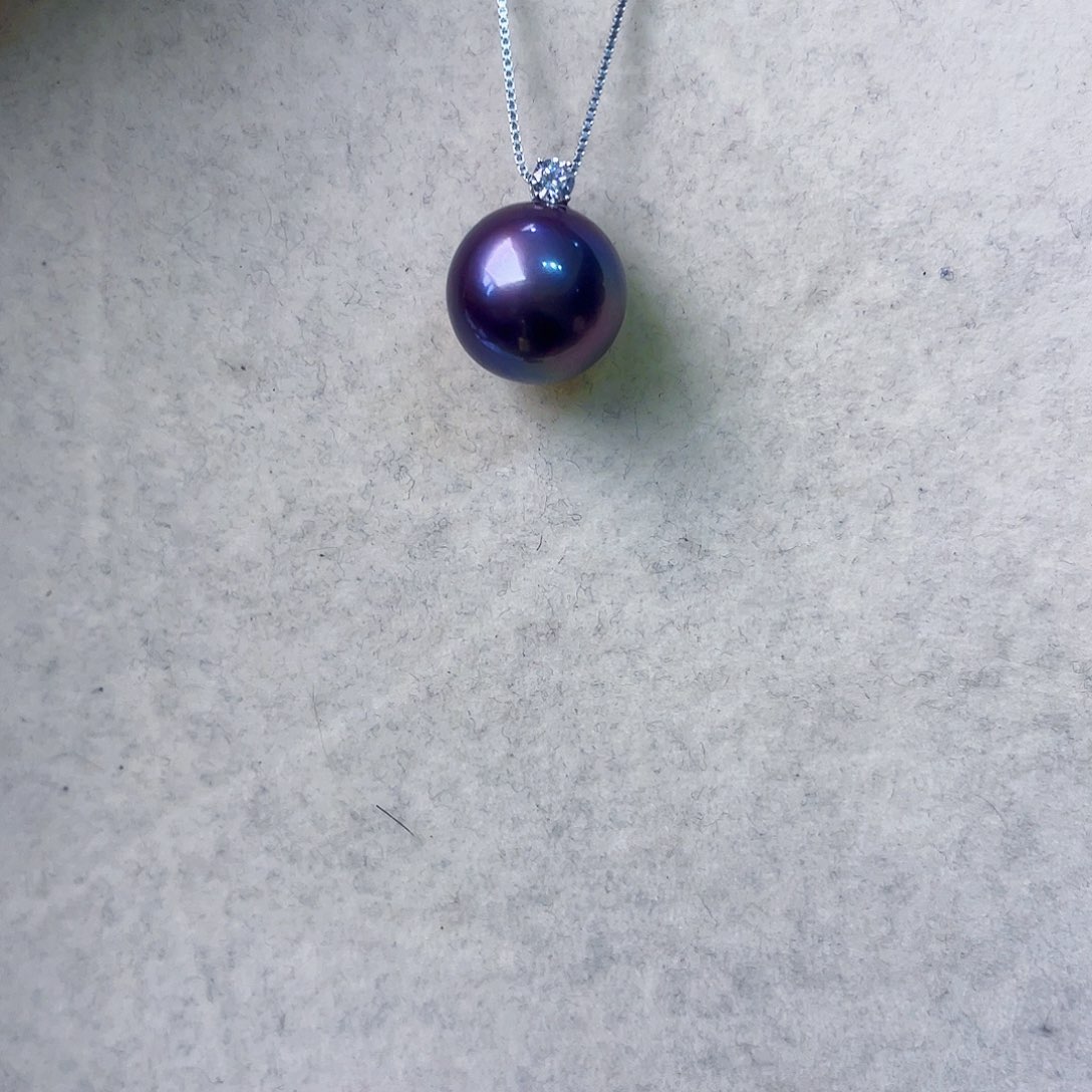 淡水珍珠吊坠(赠链)18K金镶嵌