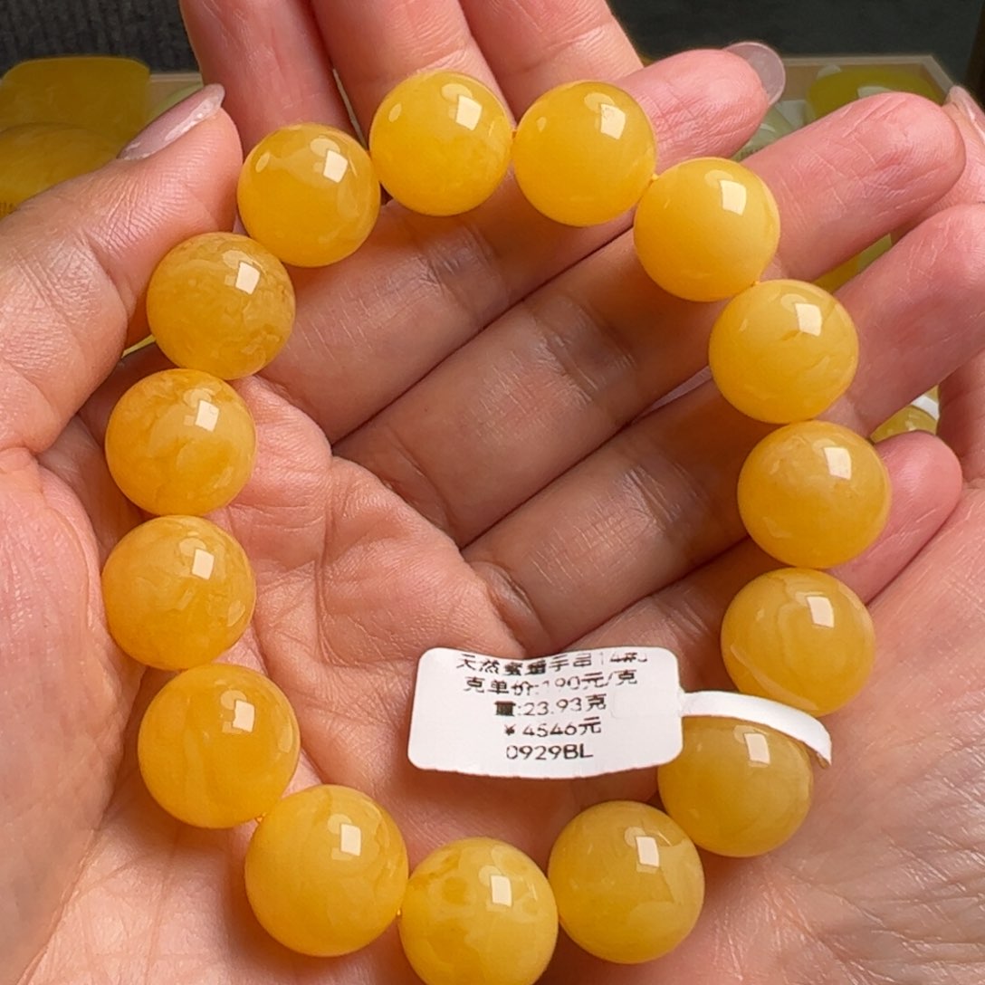 蜜蜡手串未镶嵌无优化