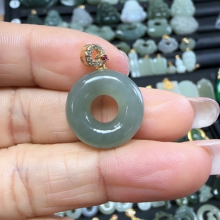 和田玉吊坠(不含链)银S925镶嵌