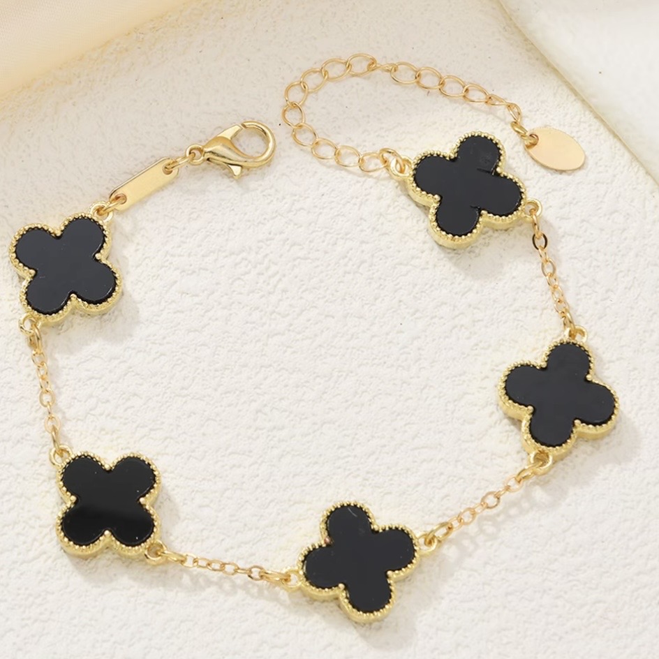 不锈钢亚克力手链 四叶草五花手链2025年新款轻奢小众高级感手链
