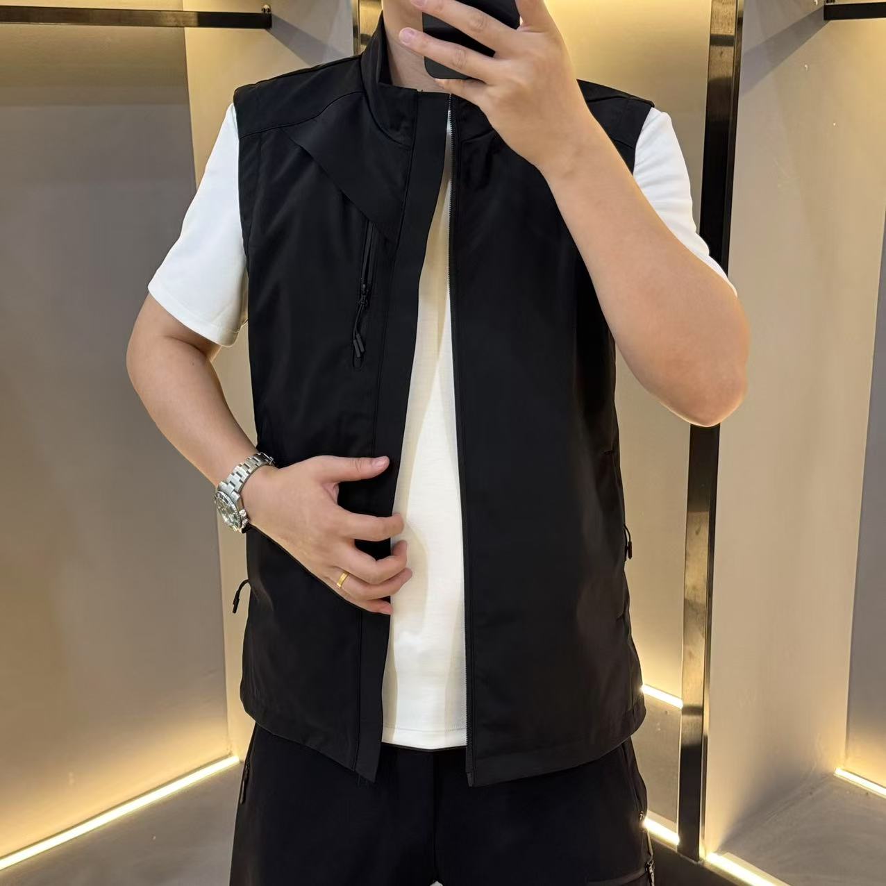 25271秋冬新款男士穿搭百搭商务休闲黑色马甲修身坎肩