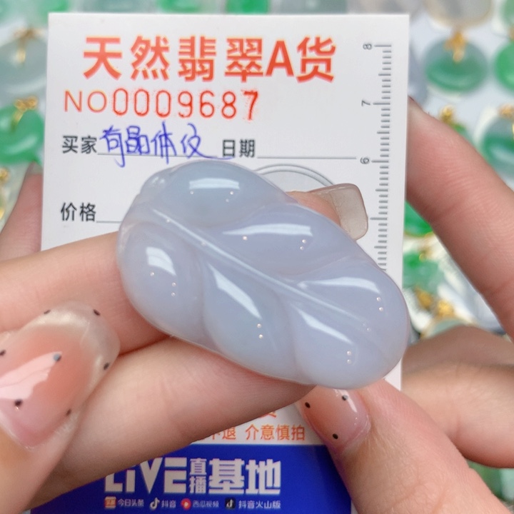 翡翠未镶嵌颈饰叶子