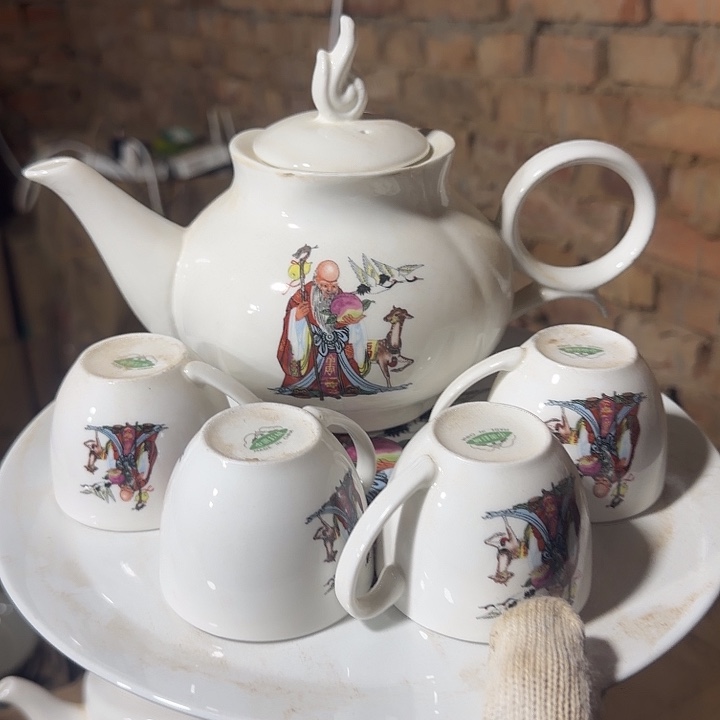 库存微瑕多空茶壶一套容量500