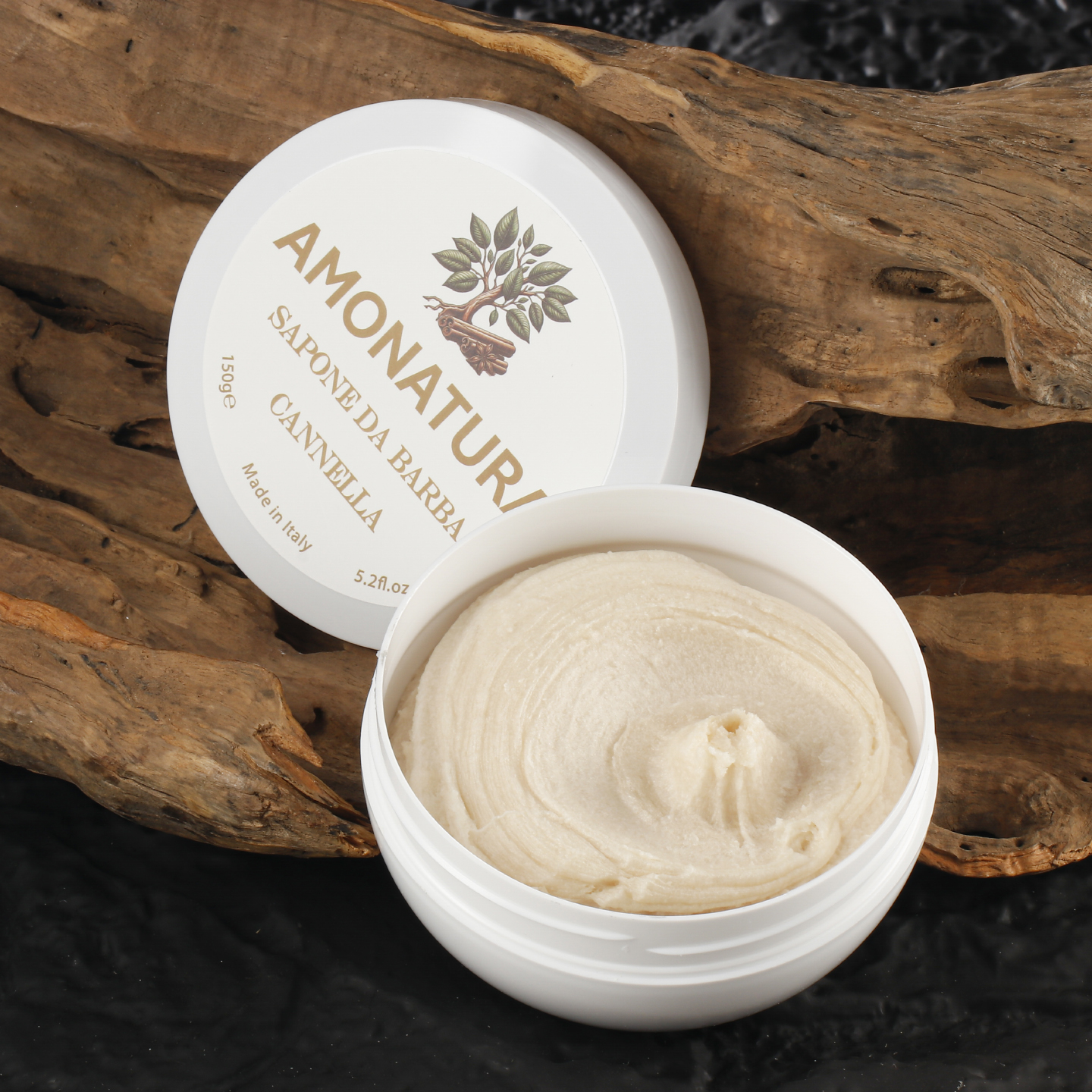 意大利进口AMONATURA肉桂香味剃须皂滋养保湿软化胡须手动打泡沫