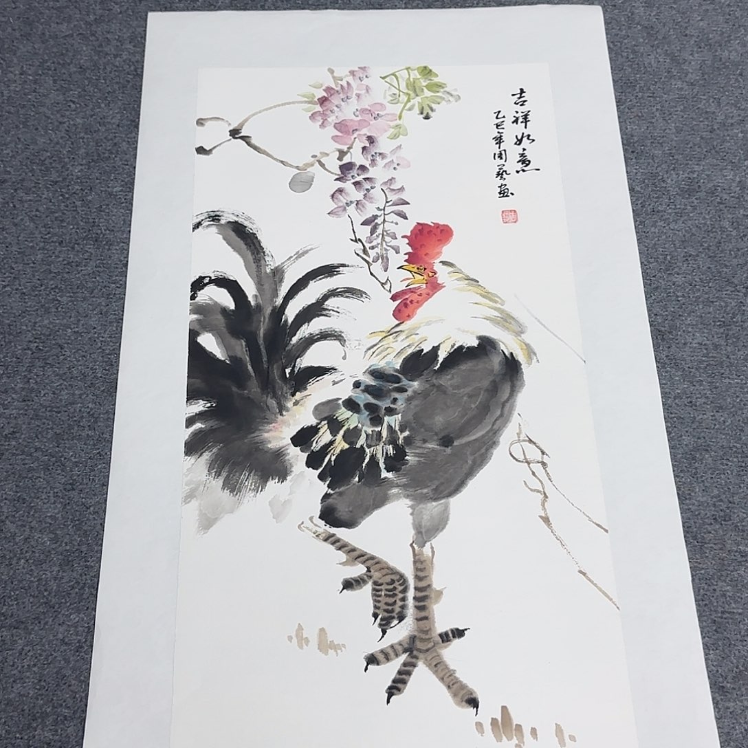 国画68*35纯手绘亲笔周艺