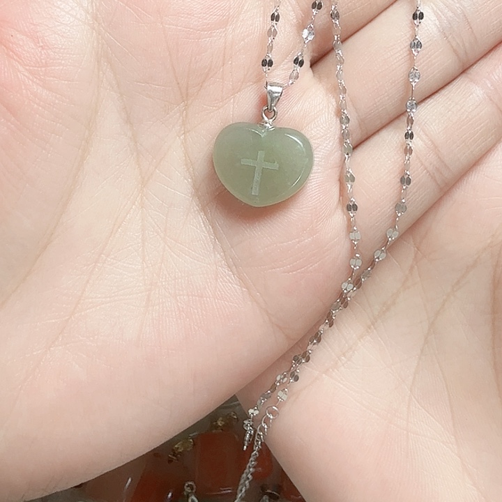 和田玉颈饰银S925镶嵌