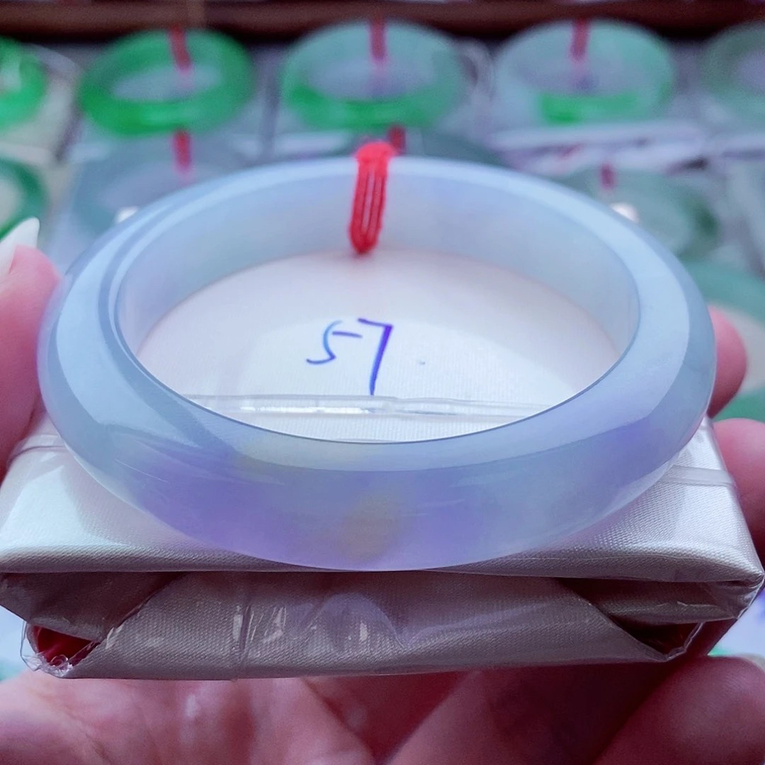 0819正57冰紫福禄寿高贵典藏玉天然缅甸翡翠A货传承57.3，11.6，9.2