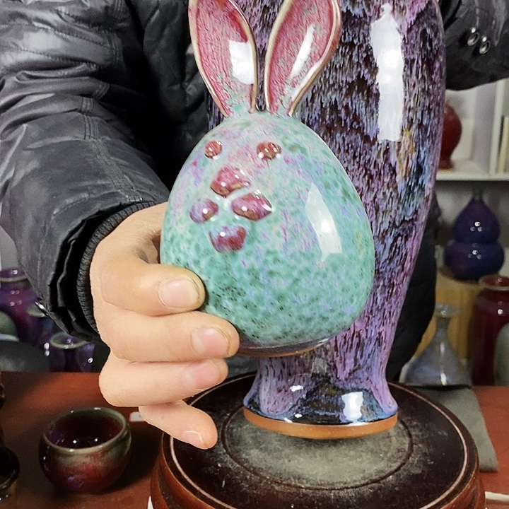 尚峰钧窑作品兔摆件