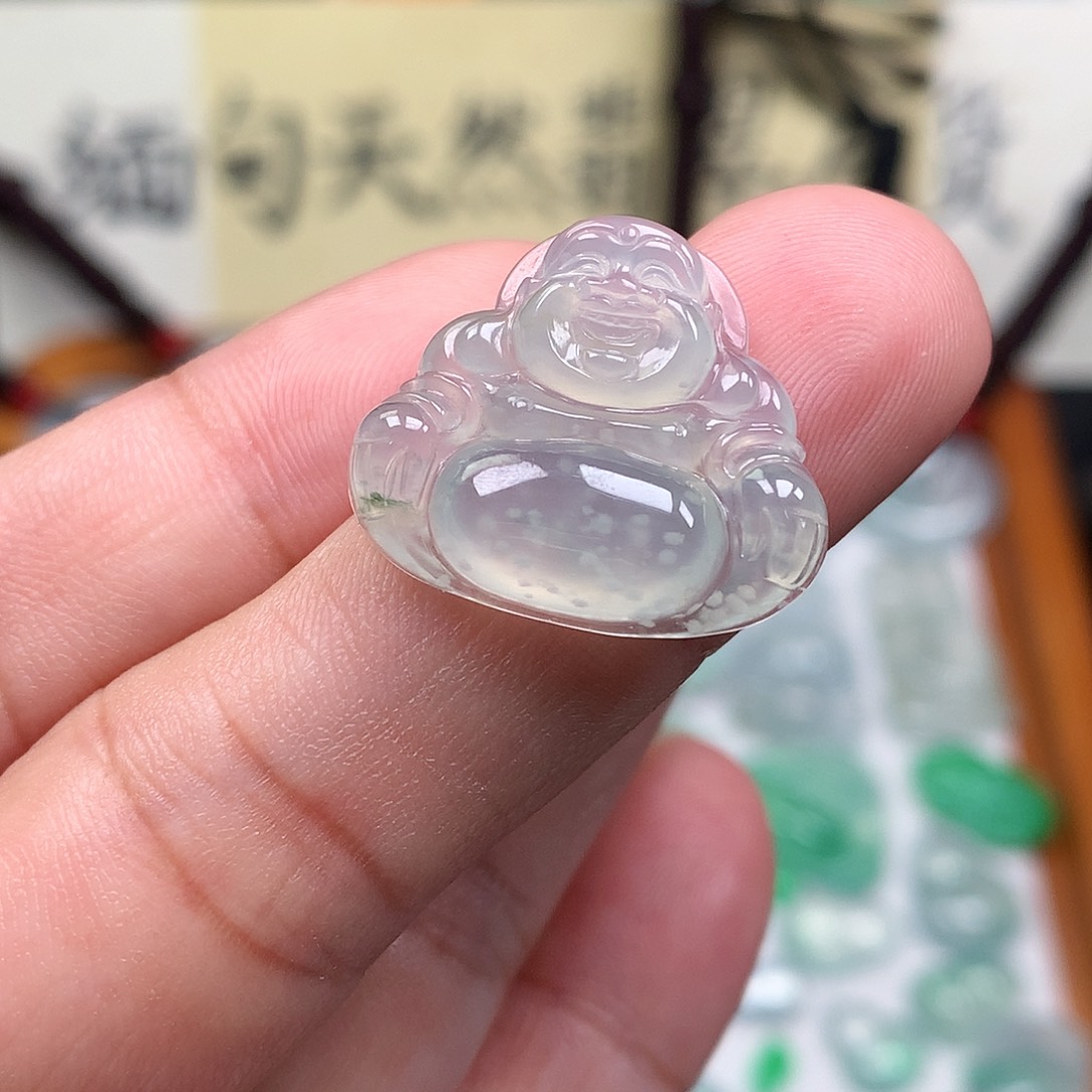翡翠裸石缅甸天然A货翡翠冰种佛公