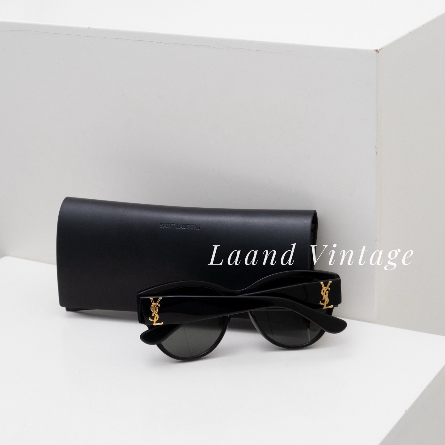 95新 YSL/圣罗兰 laand中古黑色墨镜