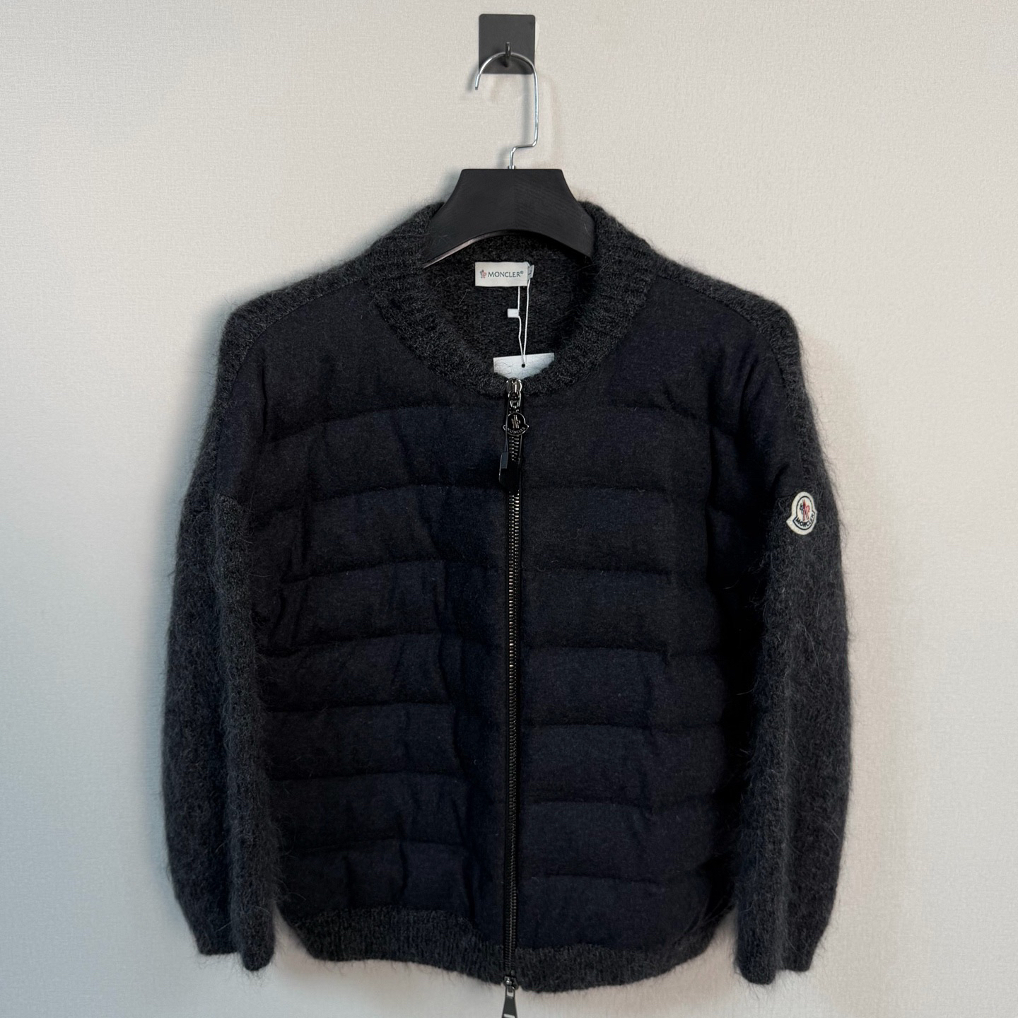 99新 MONCLER 盟可睐拼接羊毛棉服/L码/价8700