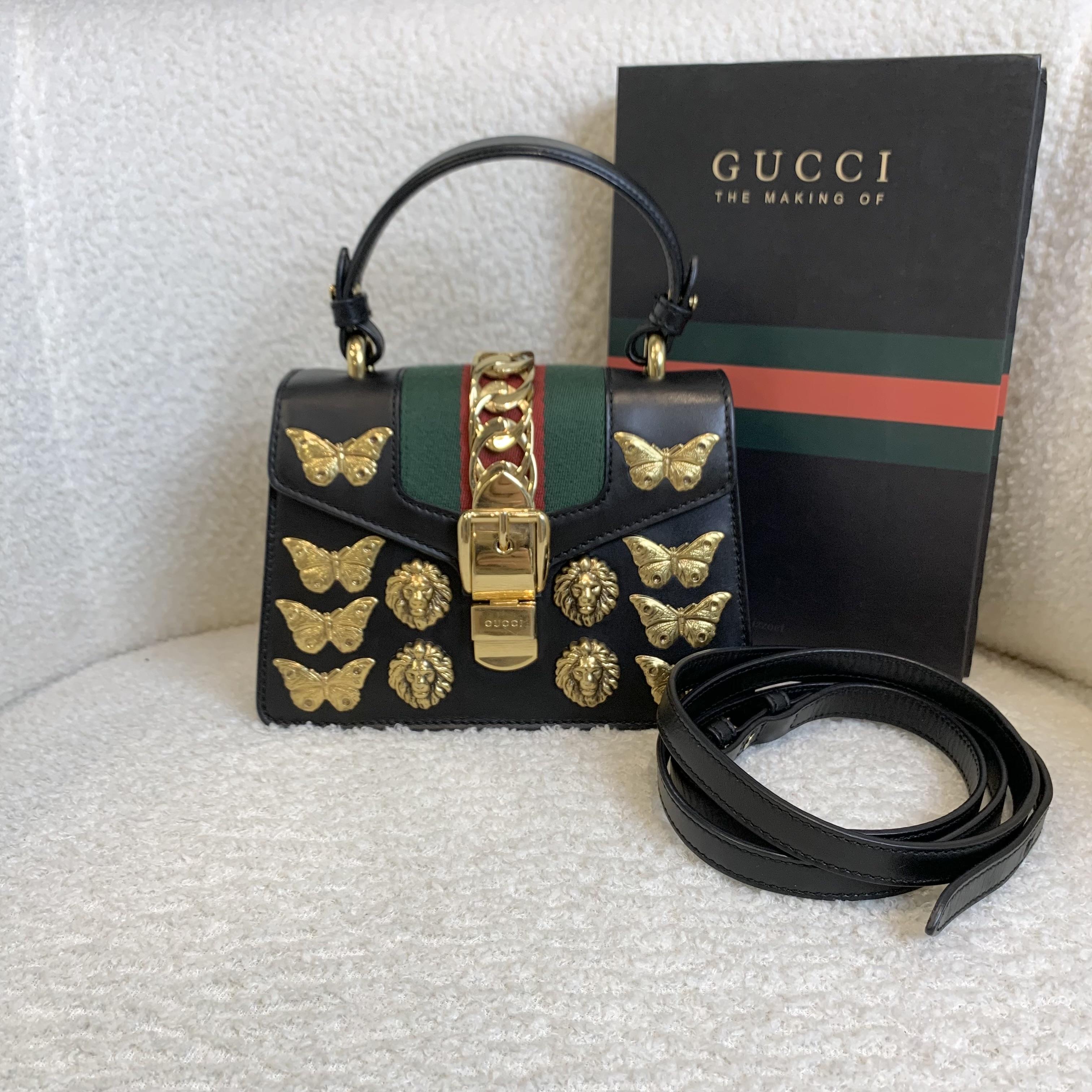 99新 GUCCI/古驰 壹臻/Gucci 黑金塞尔维亚包mini /21044917