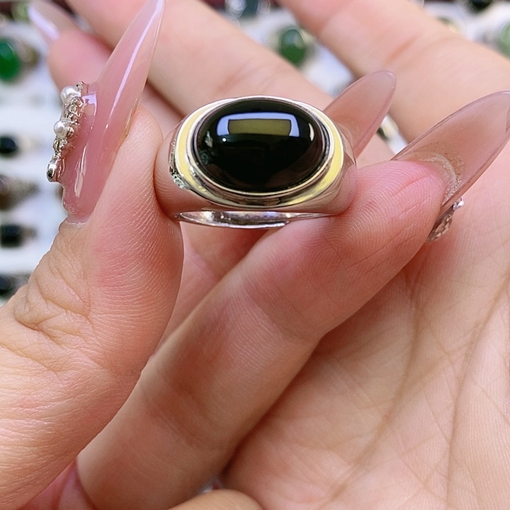 银S925镶嵌戒指玛瑙/玉髓…